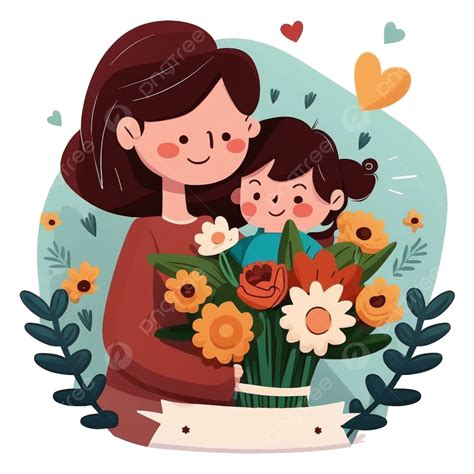 母親節可愛母子花朵圖案 母親節 图案 母亲和儿子png去背圖片素材免費下載，免摳圖設計圖案下載 Pngtree