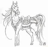 Coloring Pages Horse Horses Carousel Mare Dragon Arab Tack Ceremonial Patterns Deviantart Adult Colouring Printable Lovak Books Minták Her Fun sketch template