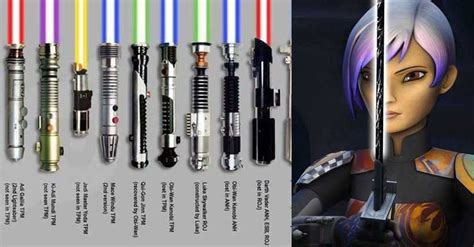 types  lightsabers   appeared  star wars star wars light saber