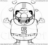 Amorous Chubby Player Football Clipart Cartoon Cory Thoman Outlined Coloring Vector 2021 sketch template