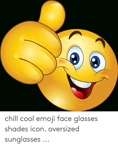 Chill Cool Emoji Face Glasses Shades Icon Oversized
