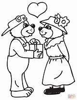 Coloring Pages Couple Bears Printable sketch template