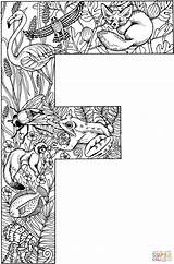 Letter Coloring Pages Printable Colouring Animals Alphabet Letters Kids Målarbilder Bokstaven Att Supercoloring Ut Skriva Gratis Adult Animal Drawing English sketch template