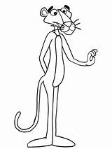 Pink Coloring Pages Panther Printable Cartoon Recommended Color sketch template