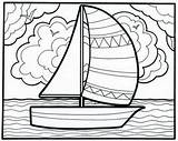 Coloring Sailboat Popular Kids sketch template