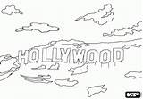 Hollywood Sign Coloring Pages Letters Angeles Los California Sheets Giant Hill Famous Book Choose Board sketch template