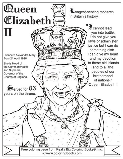 queen elizabeth ii colouring pages gbrgot