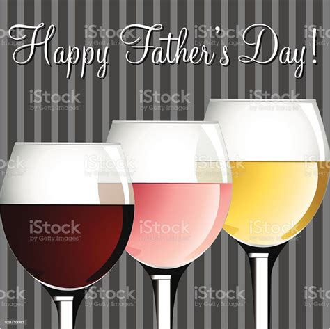 Wein Thema Fathers Day Card Im Vektorformat Stock Vektor Art Und Mehr