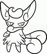 Meowstic Fennekin Dcp Pokémon Dibujar Páginas Getdrawings sketch template