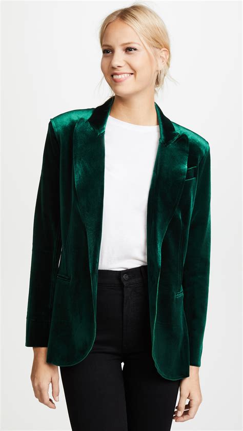 green velour blazer katie considers