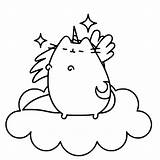 Pusheen Kolorowanka Unicorn Kolorowanki Unicorno Druku Kotka Colorear Gifyagusi Pegasus Coloringbay Pushing Gato Nuvola Pushin Donut Kitty Coloradisegni Coloringpagesonly Nube sketch template