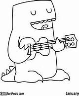 Ukulele Coloring Pages Getcolorings Color Getdrawings Printable sketch template