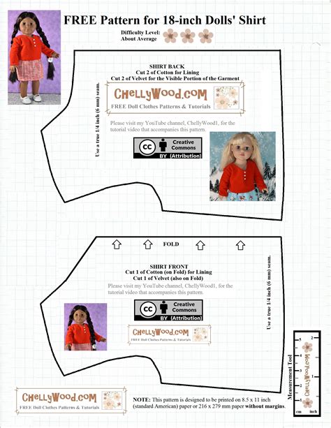 sew    dolls shirt   patterns  chellywoodcom