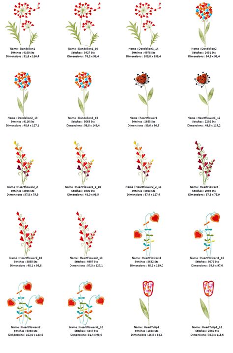 herzblumen stickdateien set verschiedene groessen zulis bunte dinge