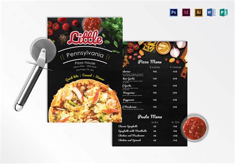 pizza menu design template  psd word publisher illustrator indesign