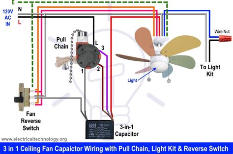 ceiling fan light internal wiring schematic
