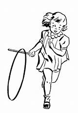 Retro Hula Kids Hoop Clipart Girl Playing Fishing Cute Clip Gardening Hulahoop Cartoon Running Vintage Boy Fairy Graphics Kid Library sketch template