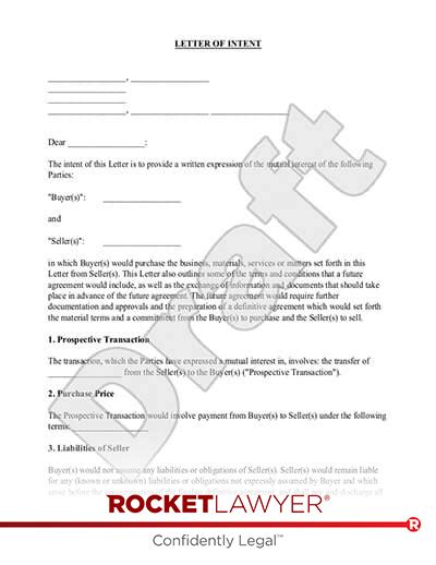 letter  intent template faqs rocket lawyer