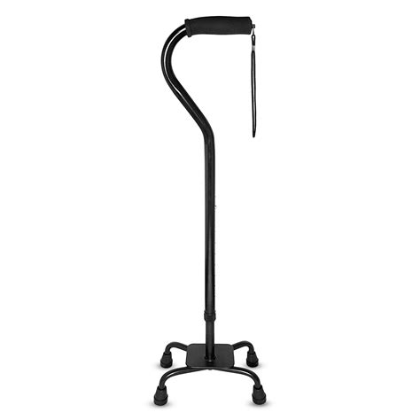 rms quad cane adjustable walking cane   pronged base  extra stability foam padded