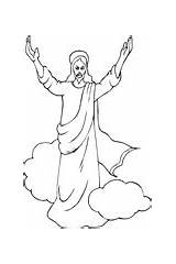 Jesus Ascension Coloring Heaven Pages Printable Color Into Version Click sketch template