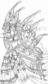 Coloring Anime Pages Princess Fantasy Fairy Fairies Popular Coloringhome Library Clipart Comments Line sketch template