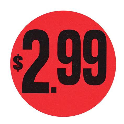 red  large price point price tag labels black imprint