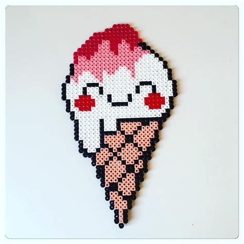 kawaii ice cream hama beads by fruknudsens perler bead art hama