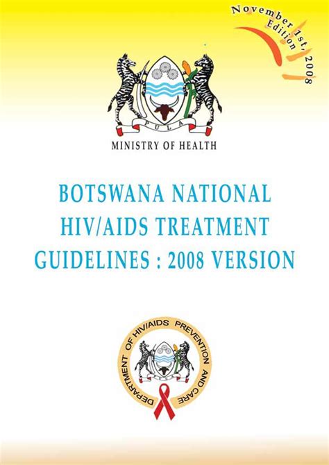 botswana national hiv aids treatment guidelines 2008 version november 1st 2008 edition by