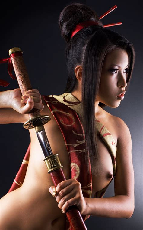 naked asian women warriors with swords