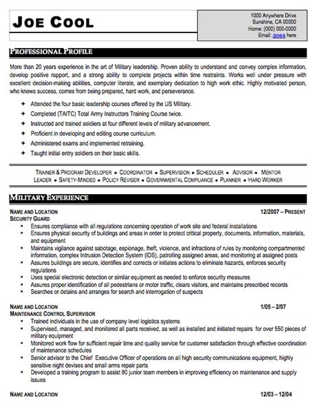 military resume sample  resume template professional military
