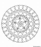 Mandala Coloring Pages Color Hearts Printable Print sketch template
