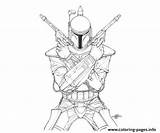 Bounty Hunter Coloring Pages Wars Star sketch template