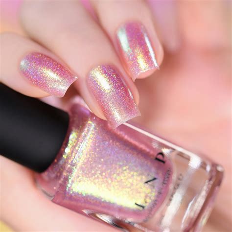opal sunset opalescent pink holographic jelly nail polish  ilnp