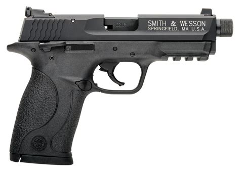 smith wesson mp compact lr pistol  threaded barrel black