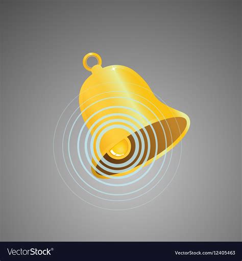 golden bell  circular sound waves royalty  vector