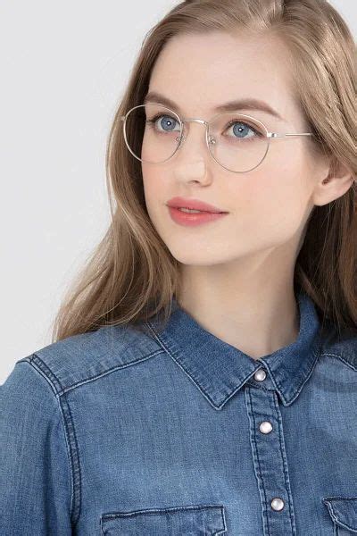 epilogue round silver frame glasses eyebuydirect cheap eyeglasses