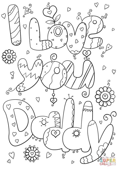 pages    love  mommy  daddy coloring pages
