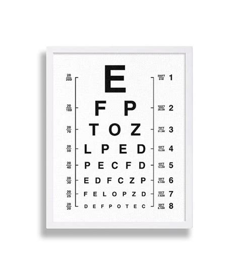 eyechart art print eye chart print modern art black  white etsy