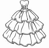 Coloring Dress Pages Dresses Drawing Clothes Fashion Template Gown Sketch Wedding Girls Print Ball Princess Colouring Color Entitlementtrap Clipart Printable sketch template