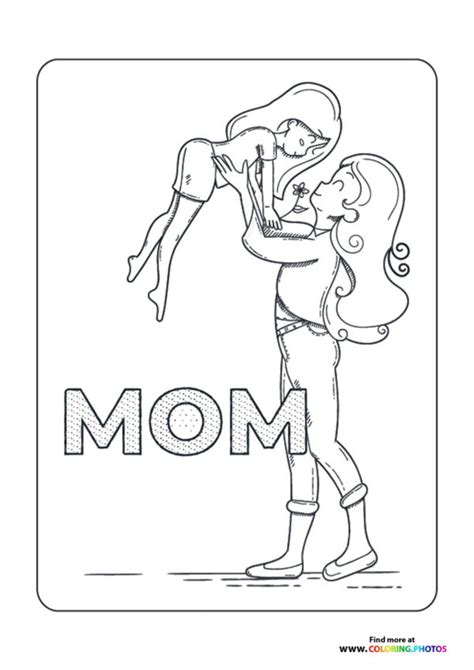 mom  daughter coloring pages  kids
