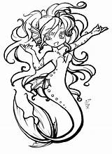 Mermaid Coloring Anime Pages Chibi Printable Color Getcolorings Caged Deviantart Heart Print sketch template