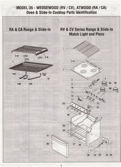 wedgewood vision propane rv stove parts