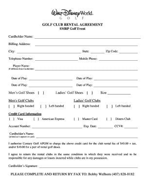 fillable  smrp golf club rental agreement smrp golf event smrp
