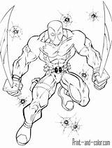 Deadpool Color Coloring Pages Print Marvel Drawings Printable Colouring Kids sketch template