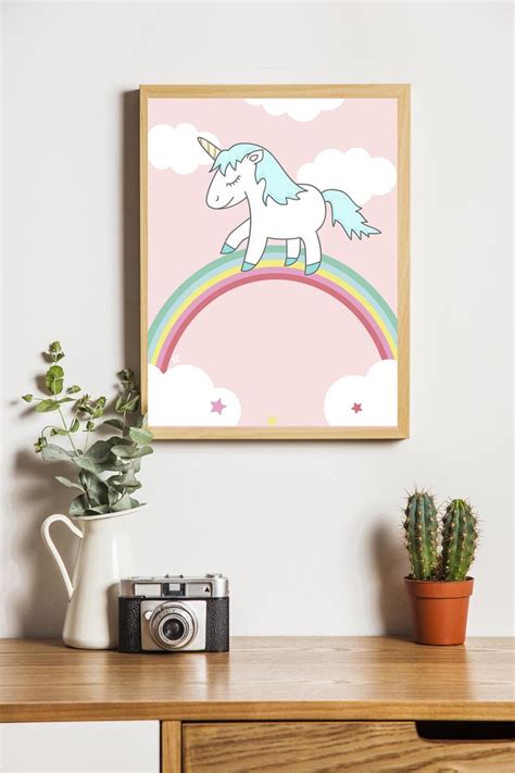 unicorn printable wall art digital  unicorn poster etsy