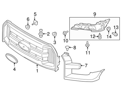 ford  body parts diagram  ford   svt raptor  cyl   bumper components
