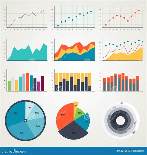 set  elements  infographics charts graphs diagrams  color