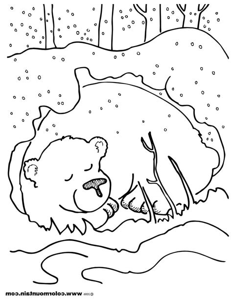 winter animals hibernation coloring pages sketch coloring page
