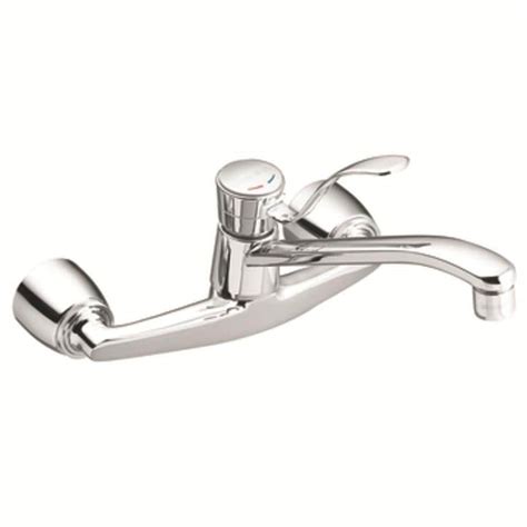 moen  bition chrome  handle  arc wall mount kitchen faucet