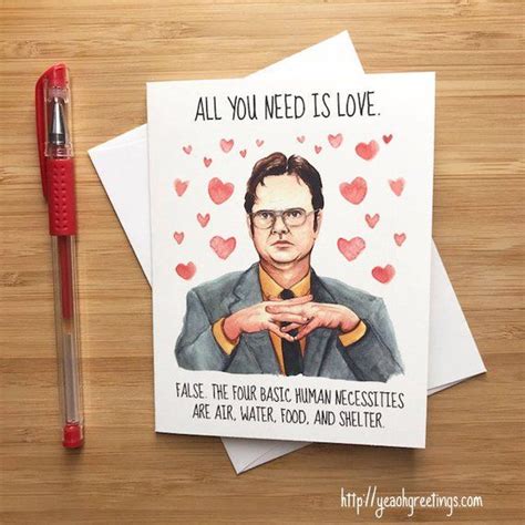 Cute Dwight Love Card Funny Office Valentines Card Happy Etsy In 2021